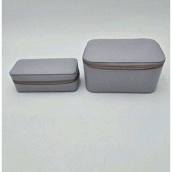 Rachel Zoe Travel Cases Makeup Case Jewelry Case Purple Gold EUC Set Of Two Zip - Picture 7 of 9